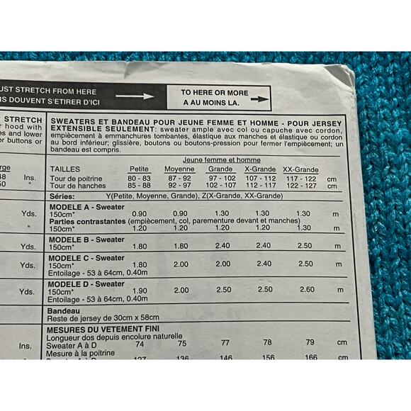 McCalls 7311 Sewing pattern pullover quarter zip 1980s size XL XXL - Picture 6 of 8